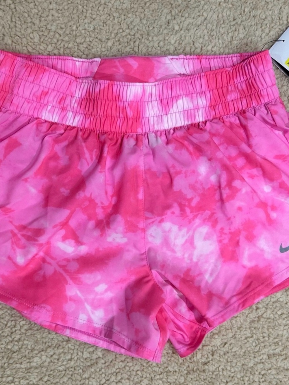 Nike Women's Pink Tie-Dye Athletic Shorts